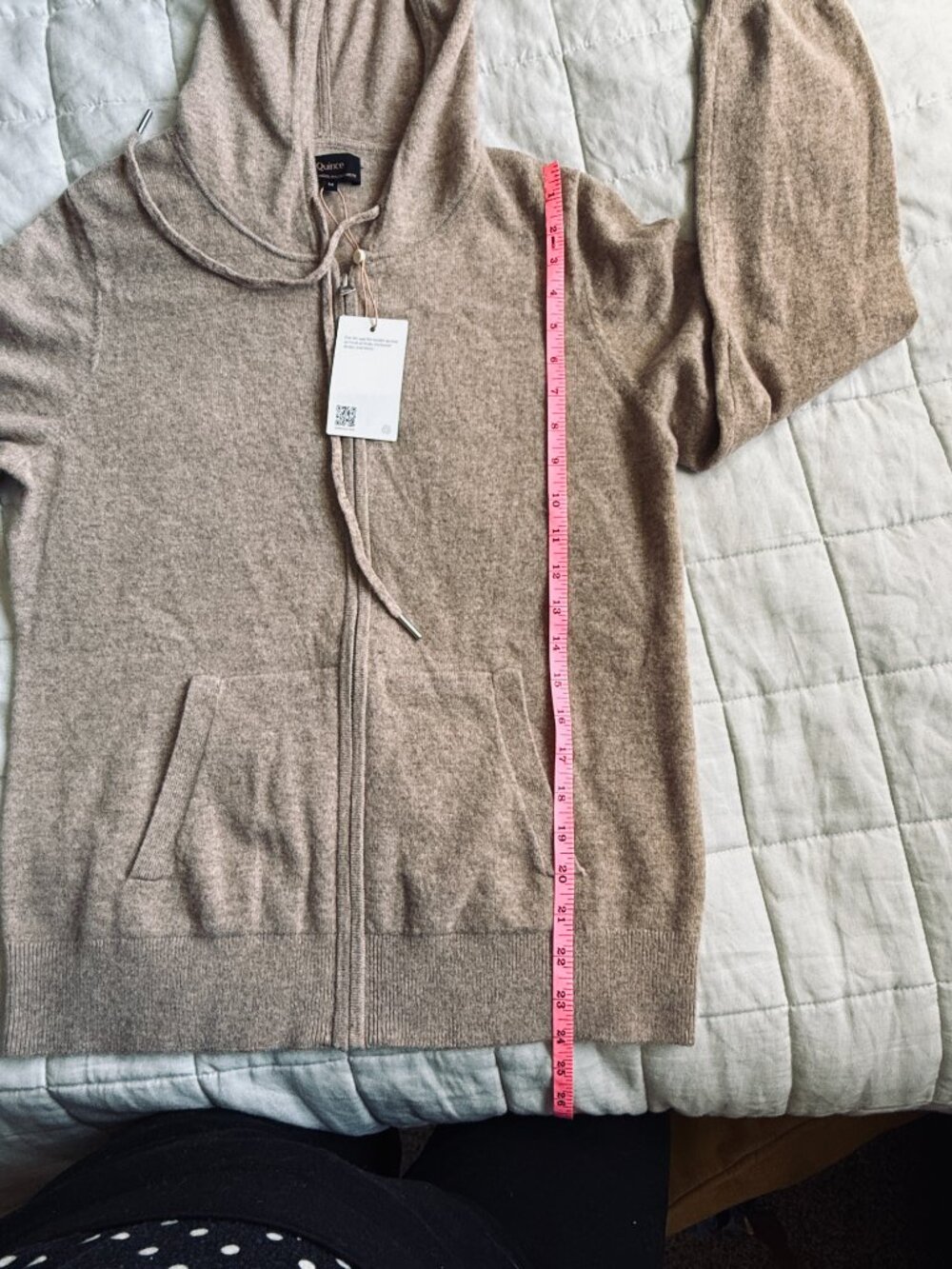 Quince Mongolian Cashmere Full Zip Hoodie Oatmeal M NWT - Picture 3 of 9